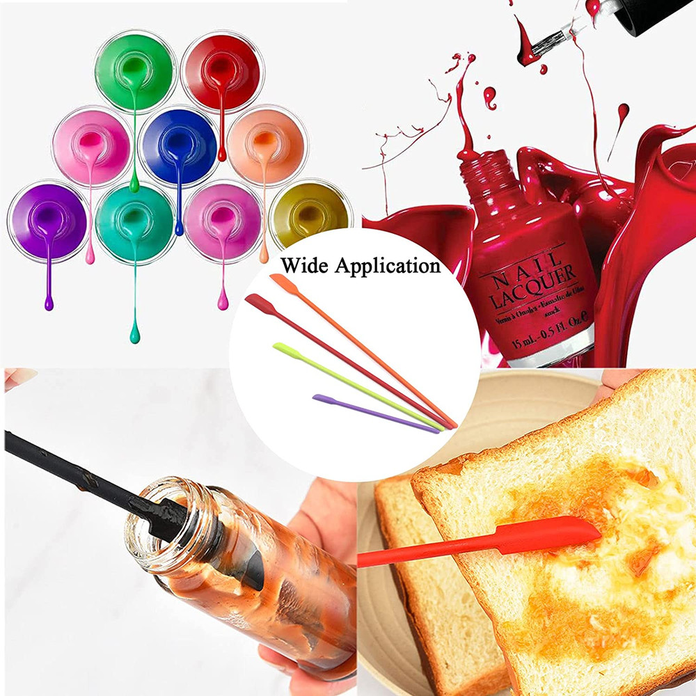 Silicone Spatula Set 4pcs Mini Flexible Scraper Tools for Jar Kitchen Makeup