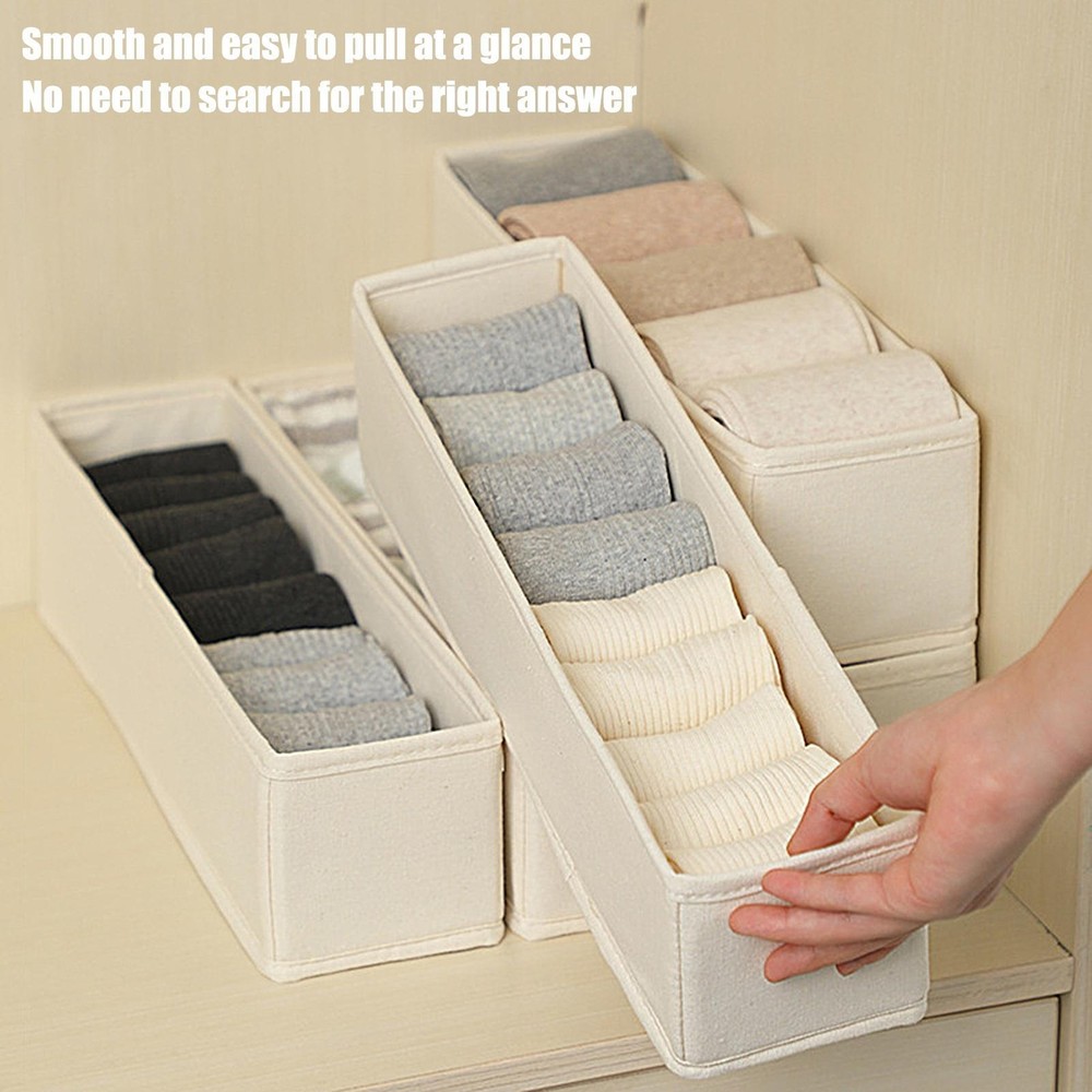 Narrow Storage Bins Space-Saving Foldable Fabric Storage Bins Stable Sock