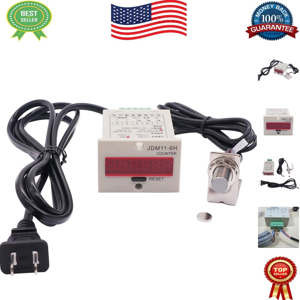 Compact LED Display Counter with Hall Sensor - Memory Retention Feature Included