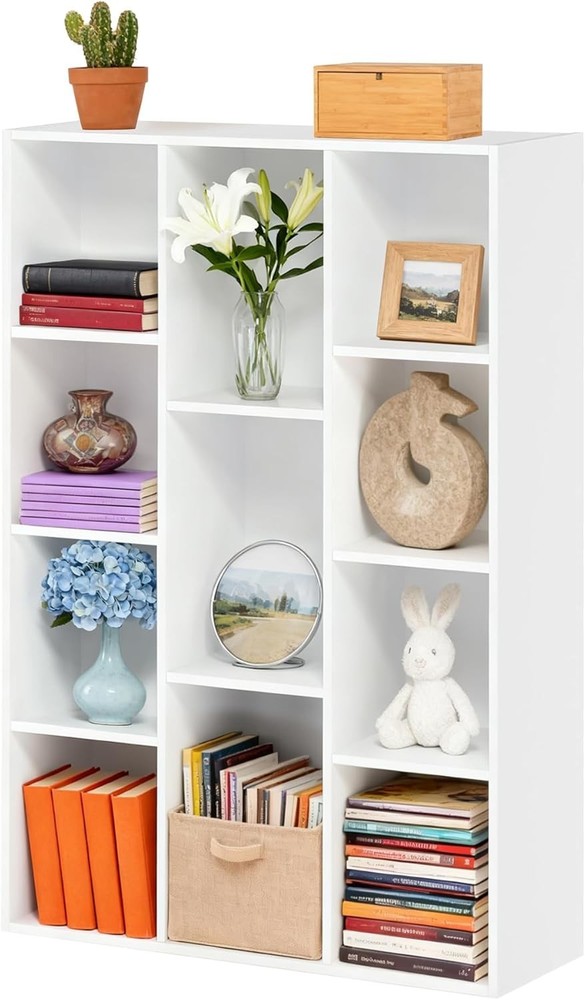 11 Cube Storage Organizer 4 Tier Stackable Bookcase Open Storage Display