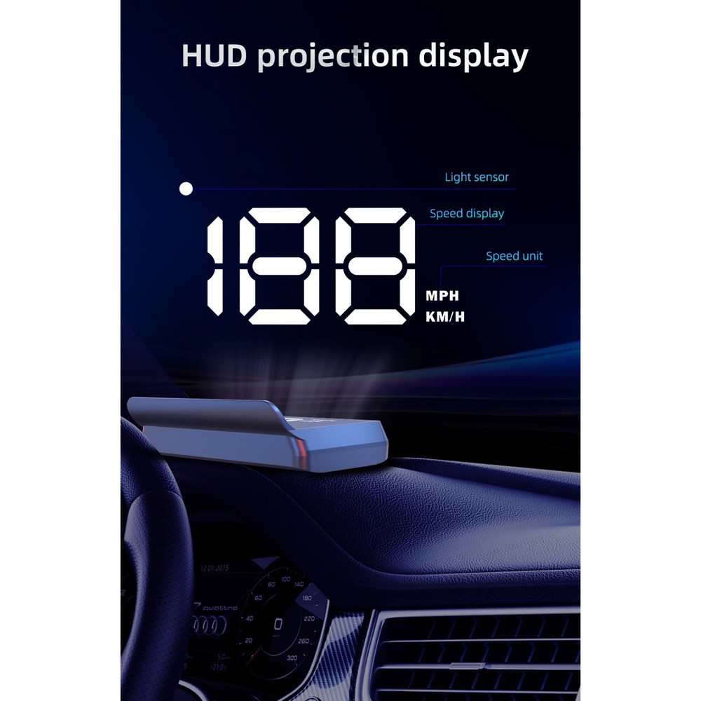 Car Speed Projector HUD with LED Display and Automatic On with Engine Start