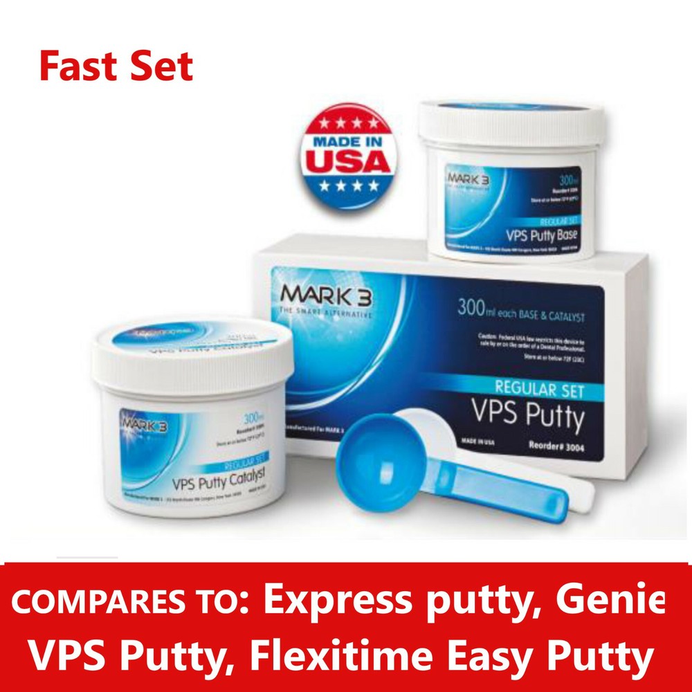 Dental VPS Putty Regular Set VPS Impression Material Base Catalyst 600 ml, USA