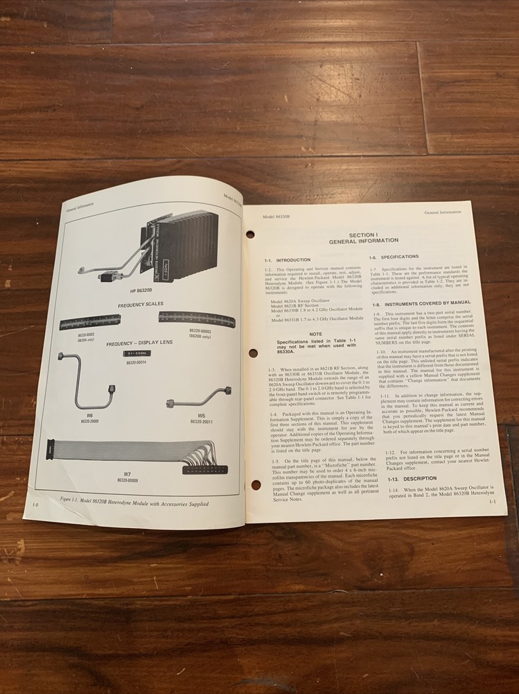 HP 86320B ~ Heterodyne Module ~ Operating Information ~ 86320-90006