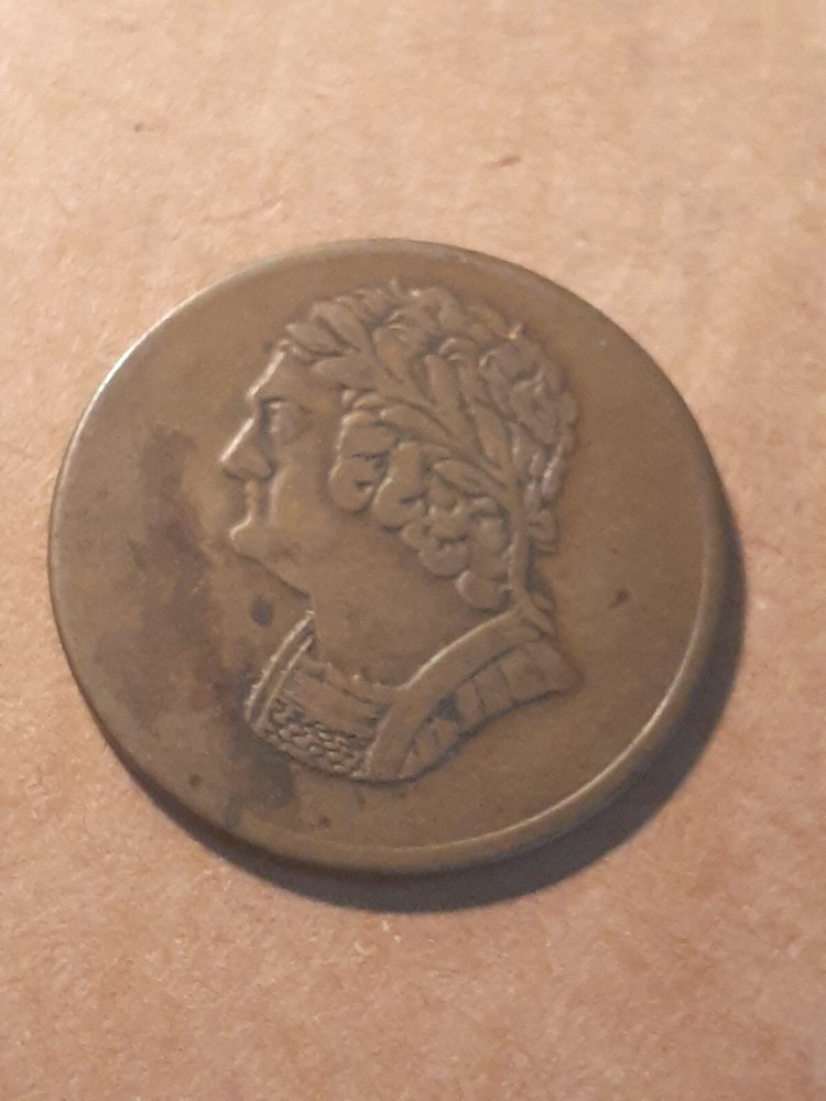 1820   HALF PENNY TOKEN CANADA    BUST & HARP TOKEN 9 STRINGS