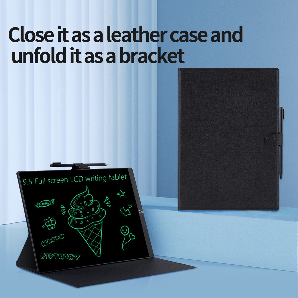 9.5" LCD Writing Tablet Full Screen Drawing Board Reusable Digital Notepad Study