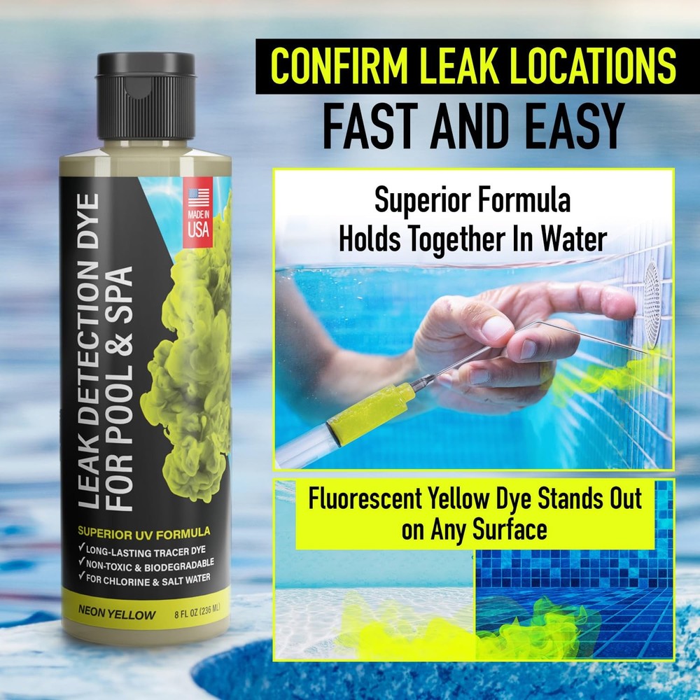 Pool Leak Detection Dye Kit - with 2 Precision Applicators - 75+ Tests - Supe...