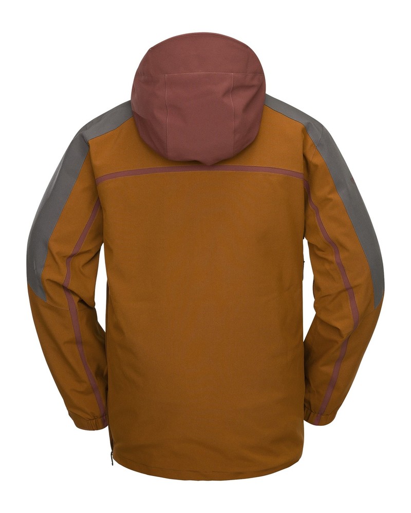 Volcom Brighton Pullover Men's Winter Jacket, Caramel, X-Large