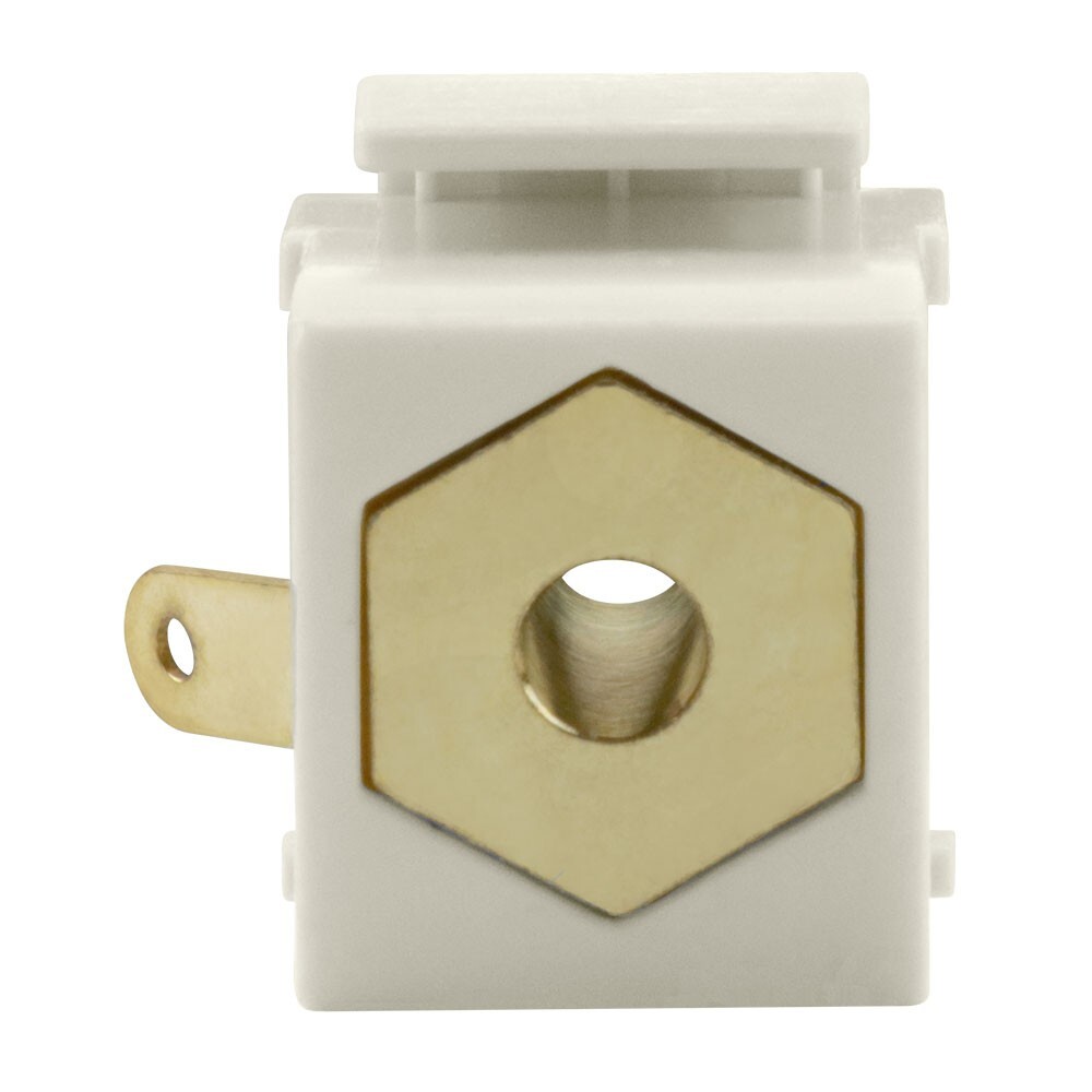 Construct Pro Solder Tab Keystone Jack Insert (Female Banana Plug, Light Almond)