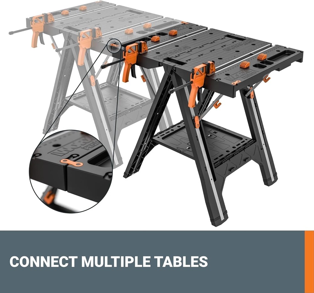 Pegasus 2-in-1 Folding Work Table & Sawhorse, Easy Setup Portable Workbench, 31"