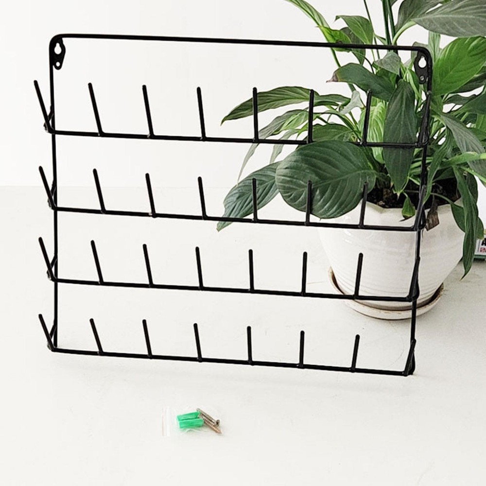 Thread Holder Wall Mounted with 32 Hanging Hooks for Wall Spools Thread Rack