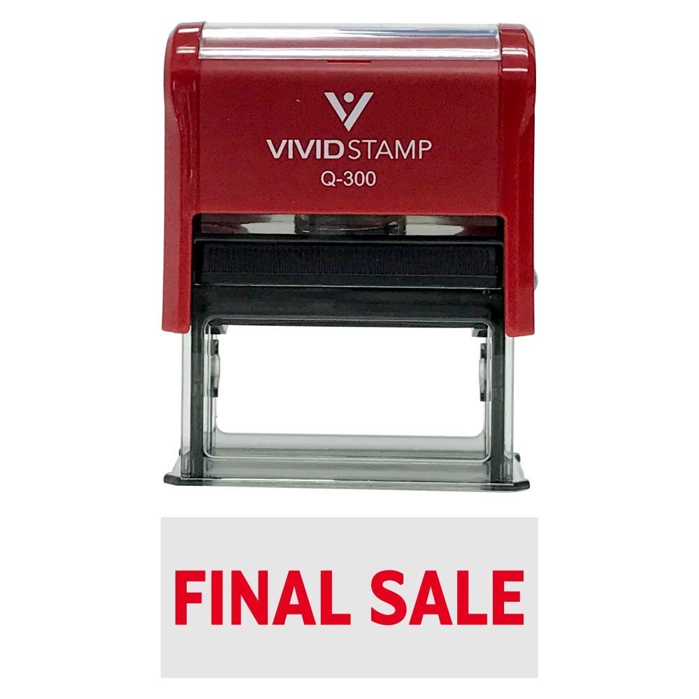 Basic Final Sale Self-Inking Office Rubber Stamp Red Large Business Supply