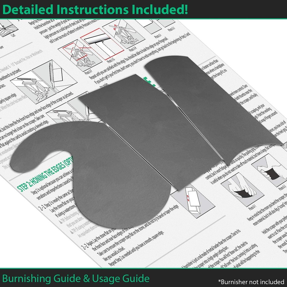 ATLIN Cabinet Scraper Card Set - Curved 3pc