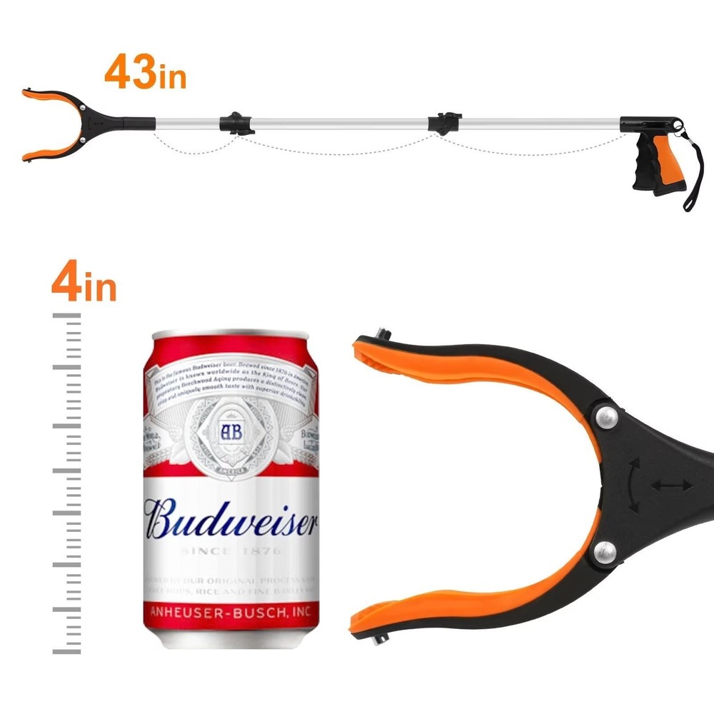 43" Extra Long Grabber Tool Foldable Lightweight Ideal for Elderly