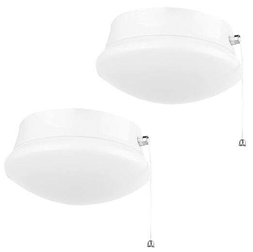 7” Modern LED Ceiling Light with Pull Chain 12W 4000K, 1300lm, 125W E26-2Pack