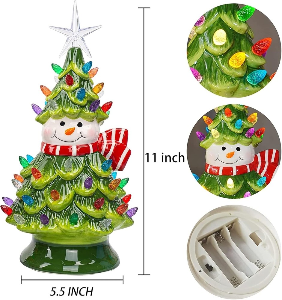 **FUNPENY 11" Ceramic Christmas Tree Pre-lit Battery**