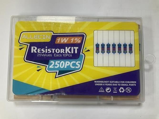 25 Values 2W Metal Film Resistor Kit from 1 Ohm to 1M Ohm 2 Watt 1% Resistors