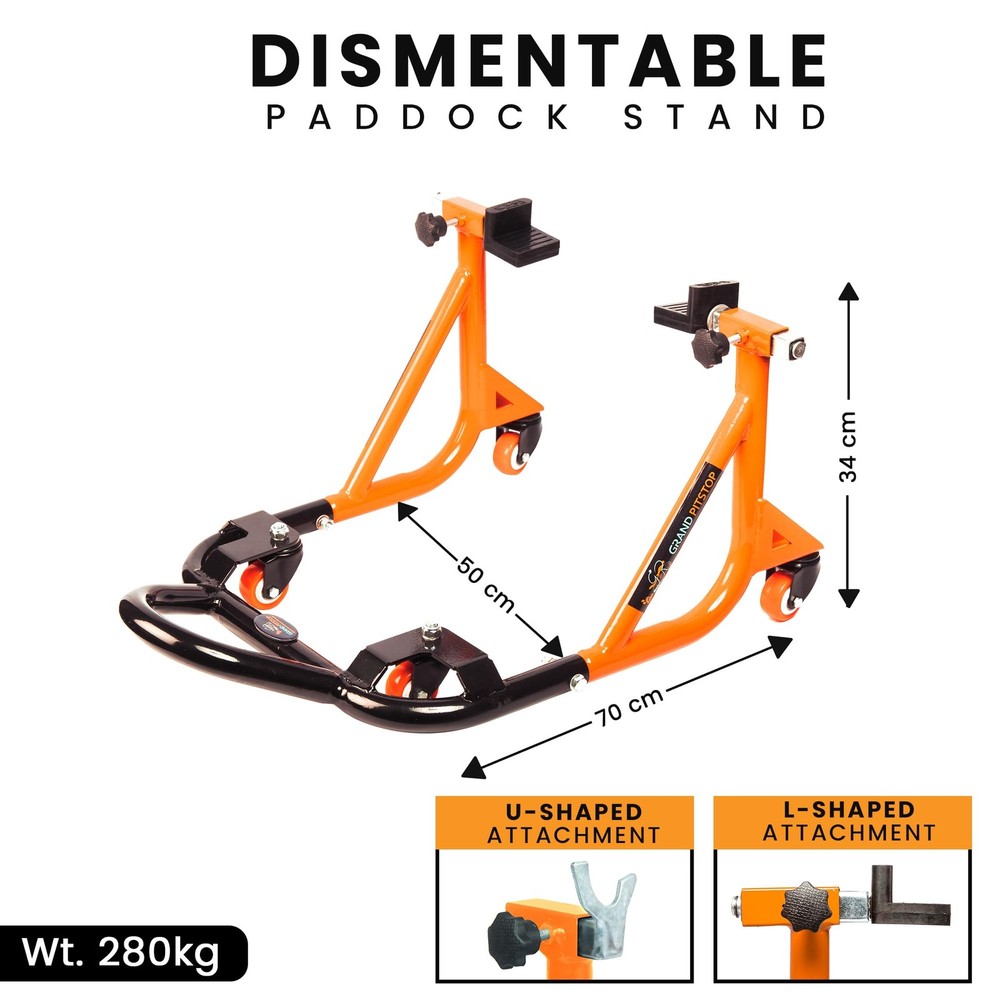 Universal Adjustable Rear Paddock Stand for Motorcycle with Swingarm Rest 360...