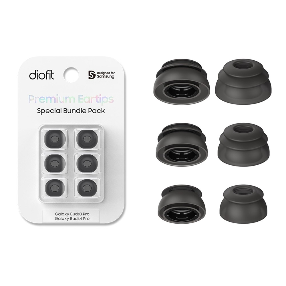 Premium Multi-Flange Eartips for Galaxy Buds3 Pro/Galaxy Mixed(SML), Black