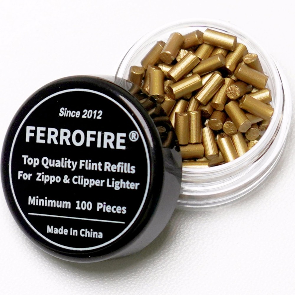 FERROFIRE 100-Pack Premium Replacement Flints 2.3 x 5mm, Packed in Bottle