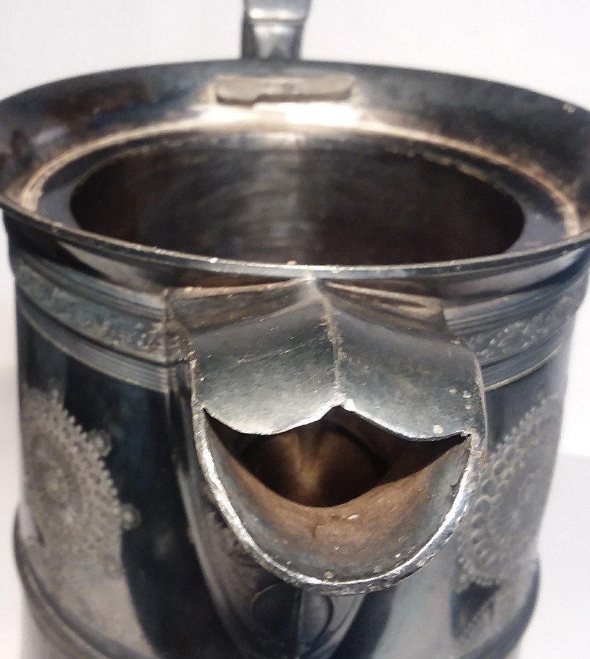 Reed Barton Ice Water Pitcher Seamless Lining Etched Silverplate Decorative Only