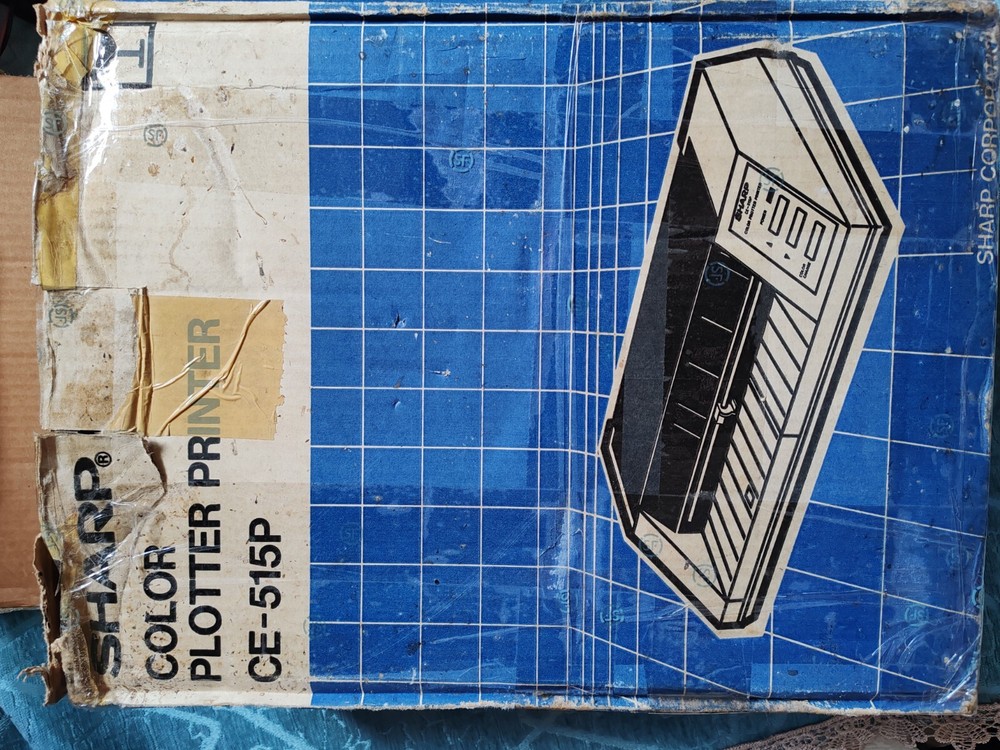 Vintage SHARP CE-515P plotter working with RS232C interafce and 4 refilled pens
