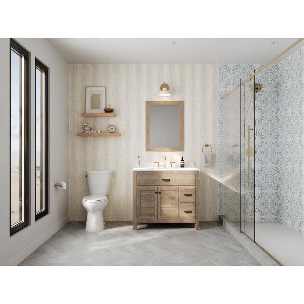 Glacier Bay N2316 Dual Flush Elongated Toilet 1.1/1.6 GPF, White Seat Included