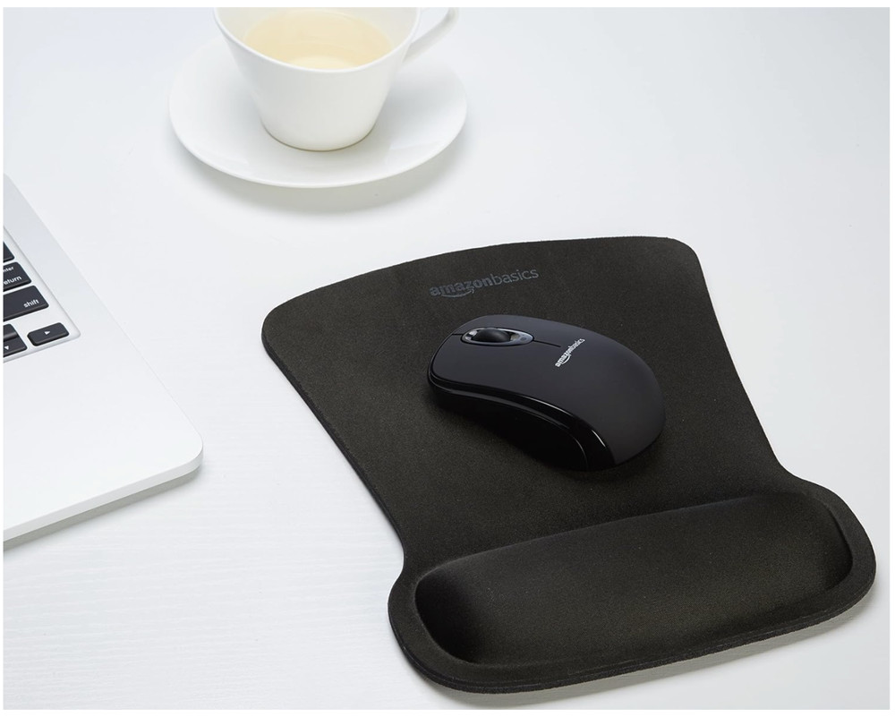 Amazon Basics Rectangular Gel Computer Mouse Pad with Wrist Support Rest