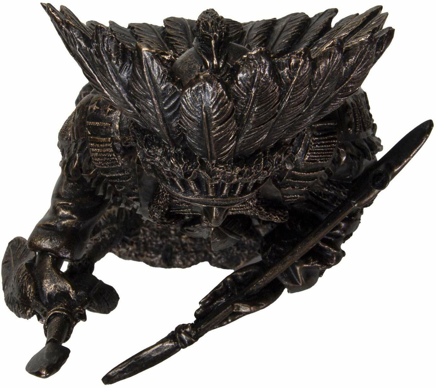 Ebros 14" Tall Indian Native American Chief With Headdress Resin Figurine Statue