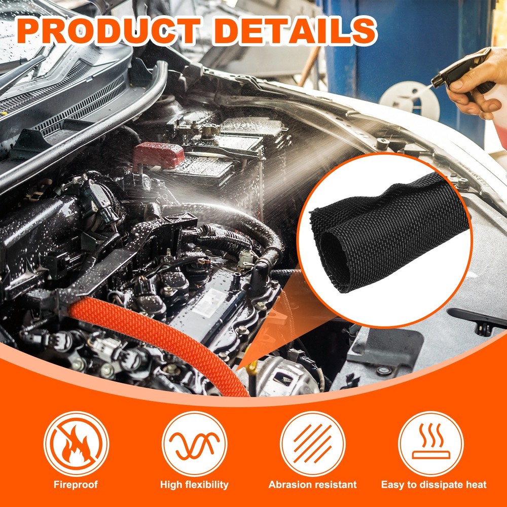 Wire Split Braided Cable Management Sleeve, Black (3/4" - 39 Feet)