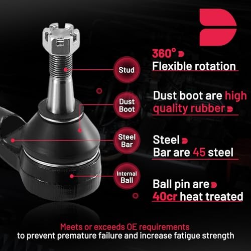 6pcs Front Inner & Outer Tie Rod Ends Kit w/Tie Rod Boot Compatible EV800457