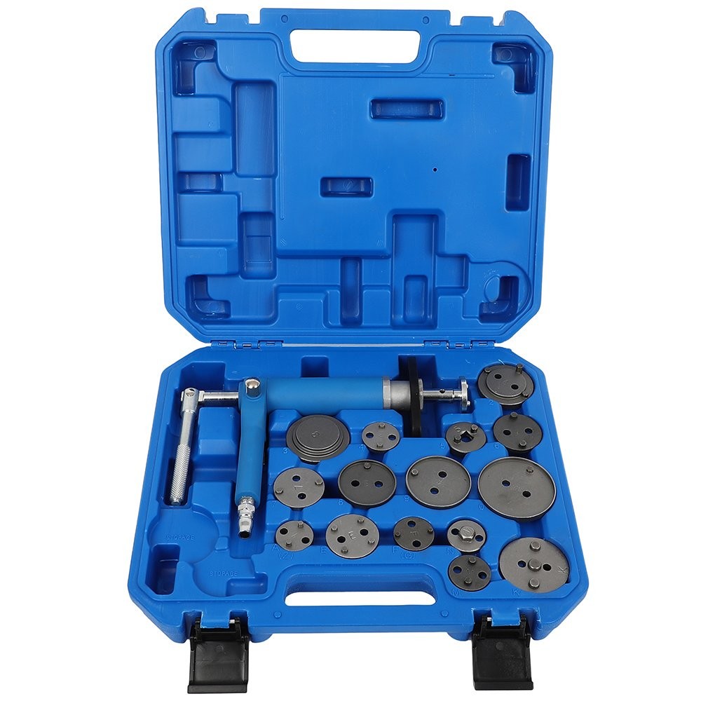 16 pcs Disc Brake Caliper Piston Wind Back Tool Kit Pneumatic Rewind Air Powered