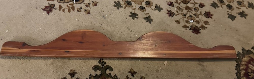 Antique Depression Solid Cedar Wood Header Back Splash Pediment 37.5” Long DIY