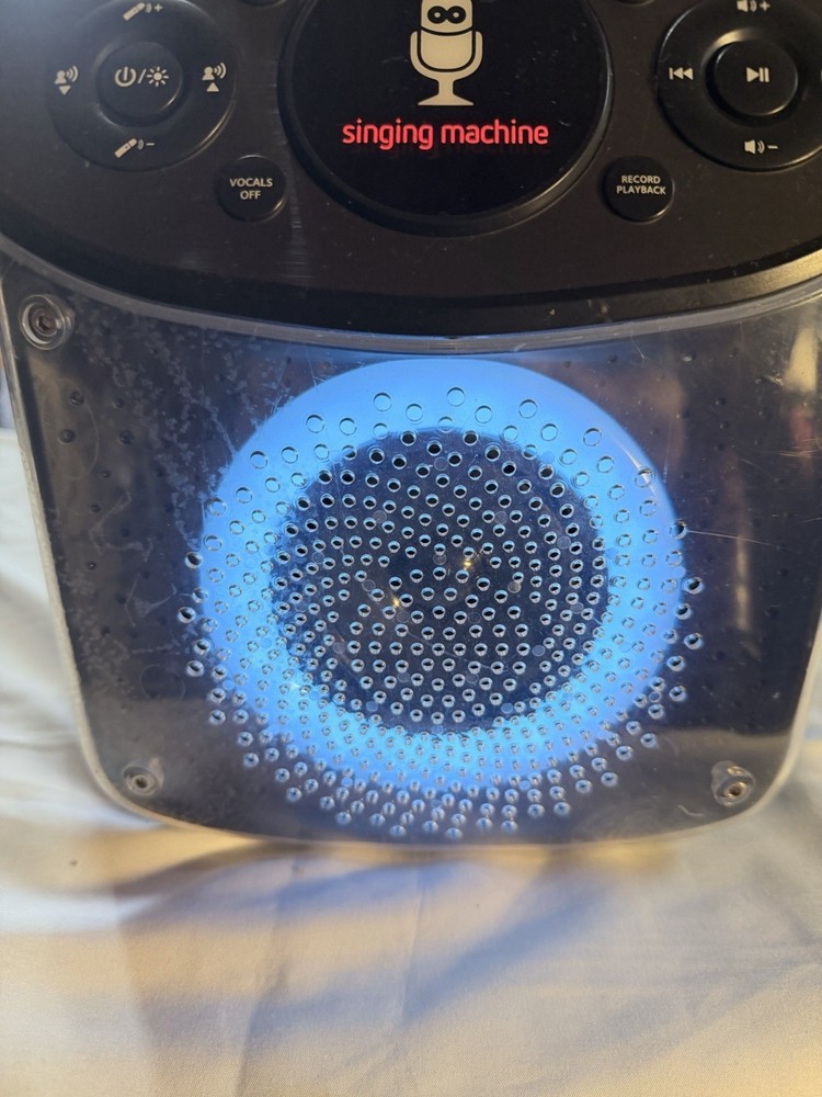 Singing Machine SML294BK Bluetooth Karaoke System 2 Mics USB-C Tested