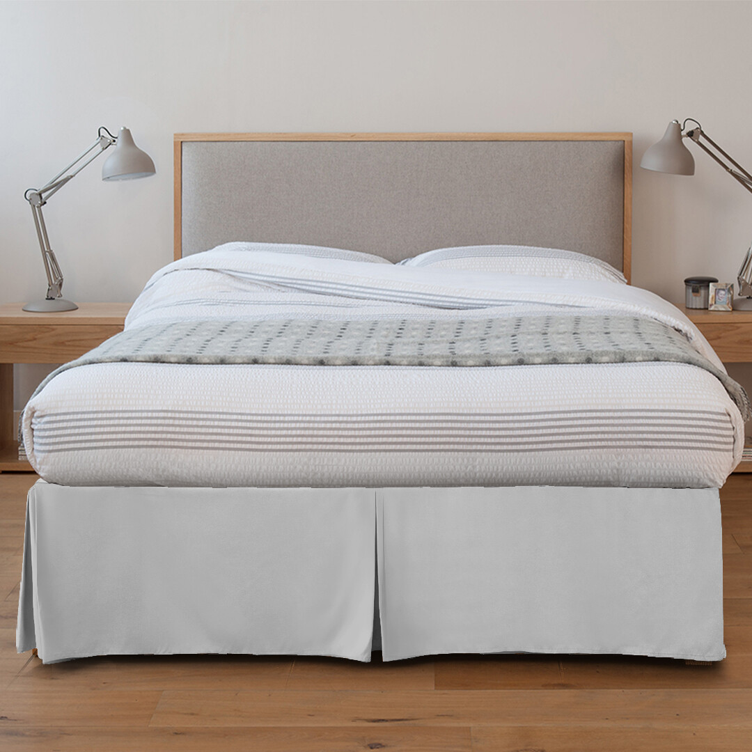 16" Drop Luxury Bed Skirt Solid Microfiber Pleated Premium Tailored Dust Ruffle