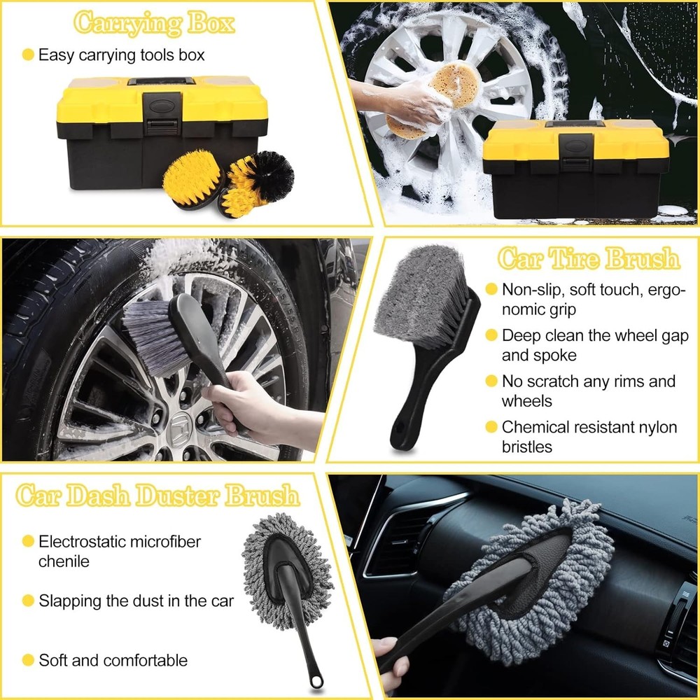 Professional Car Detailing Brush Set