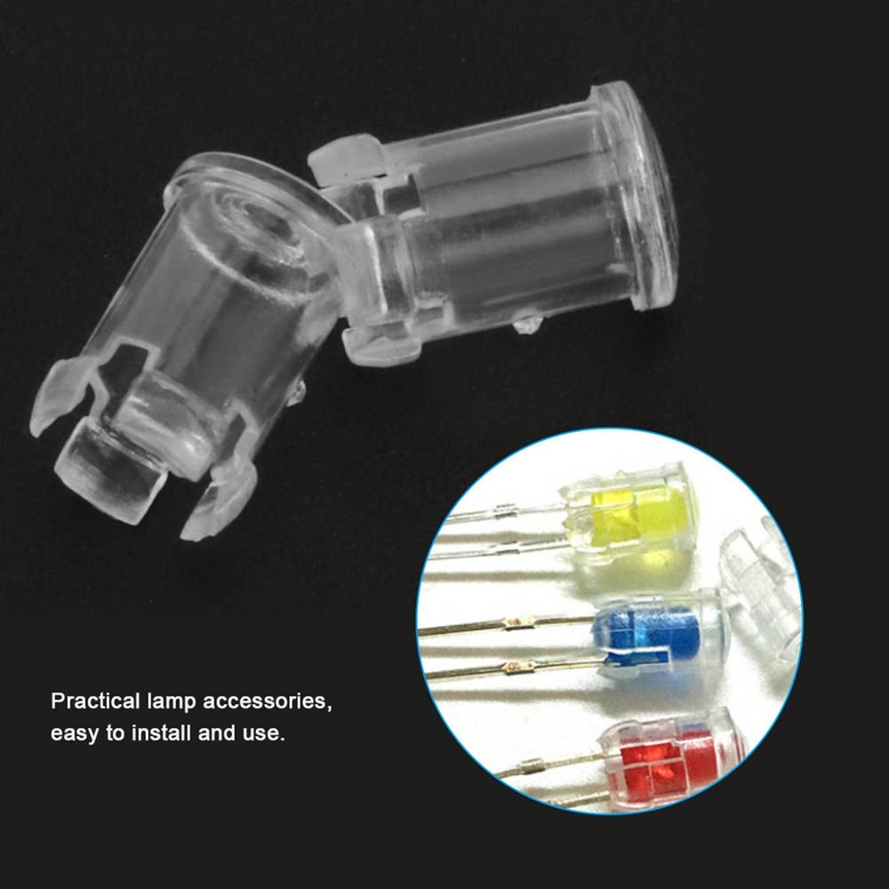 100Pcs Nylon LED Light Emitting Diode Transparent Lamp Light Caps Protective WT
