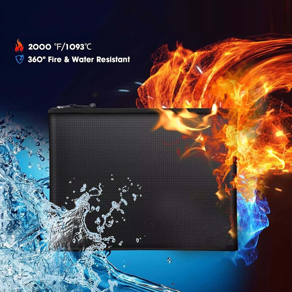 Fireproof Waterproof Document Envelope File Folder Cash Pouch Document Bag