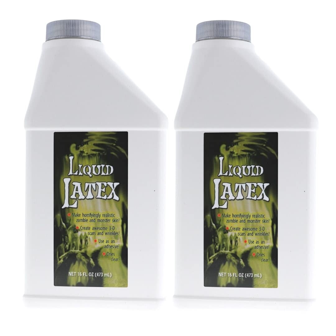 Liquid Latex 2 Pack - Dries CLEAR - General Purpose, Professional Special FX