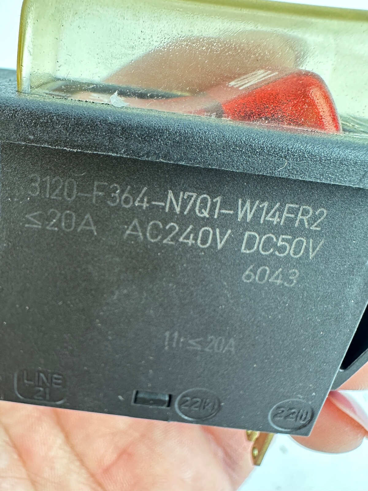 Tornado OEM Part # 18216 Switch Rocker S.P.S.T. 24Vdc(Lighted) Ez