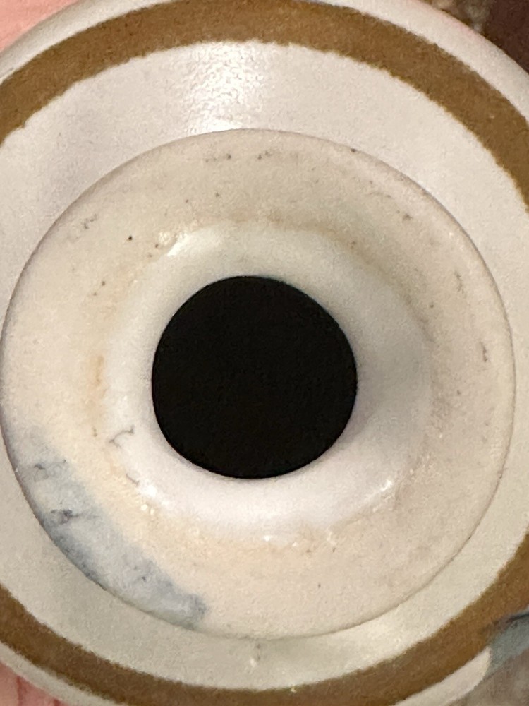 Stoneware Wasp Trap Hand Crafted Studio Pottery With Iris Flowers Signed