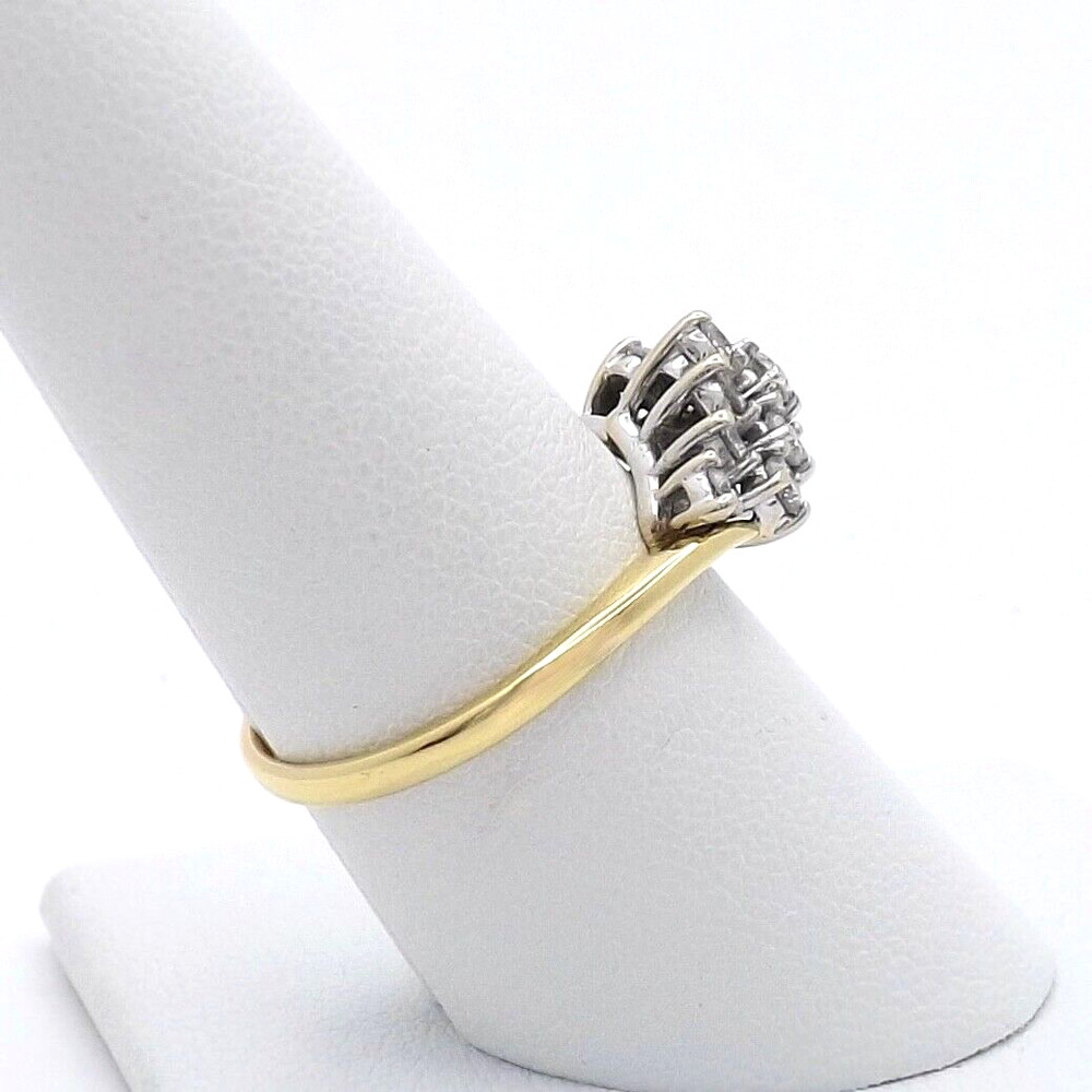 Solid 18k Gold Diamond Waterfall Bypass Wedding Anniversary Band Ring Setting