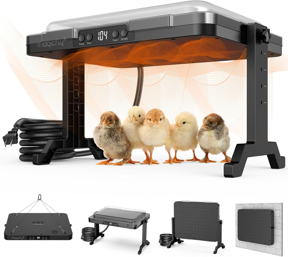 Brooder Heat Plate for Chicks, Magicfly 200W Adjustable Chicken Coop Heater with