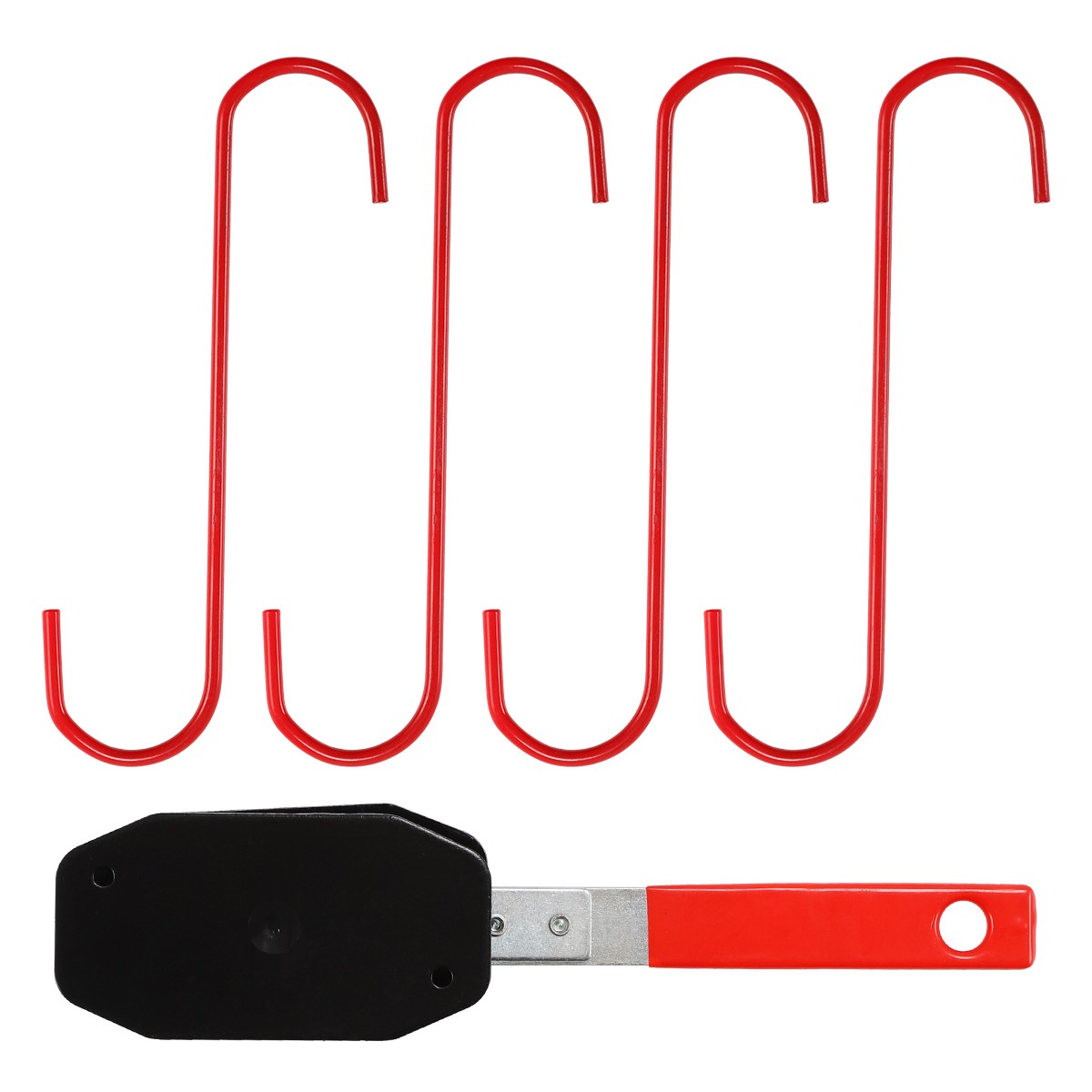 Car Spreader Caliper Pad Install Tool Ratchet Brake Piston Wrench w/4 Hanger Red