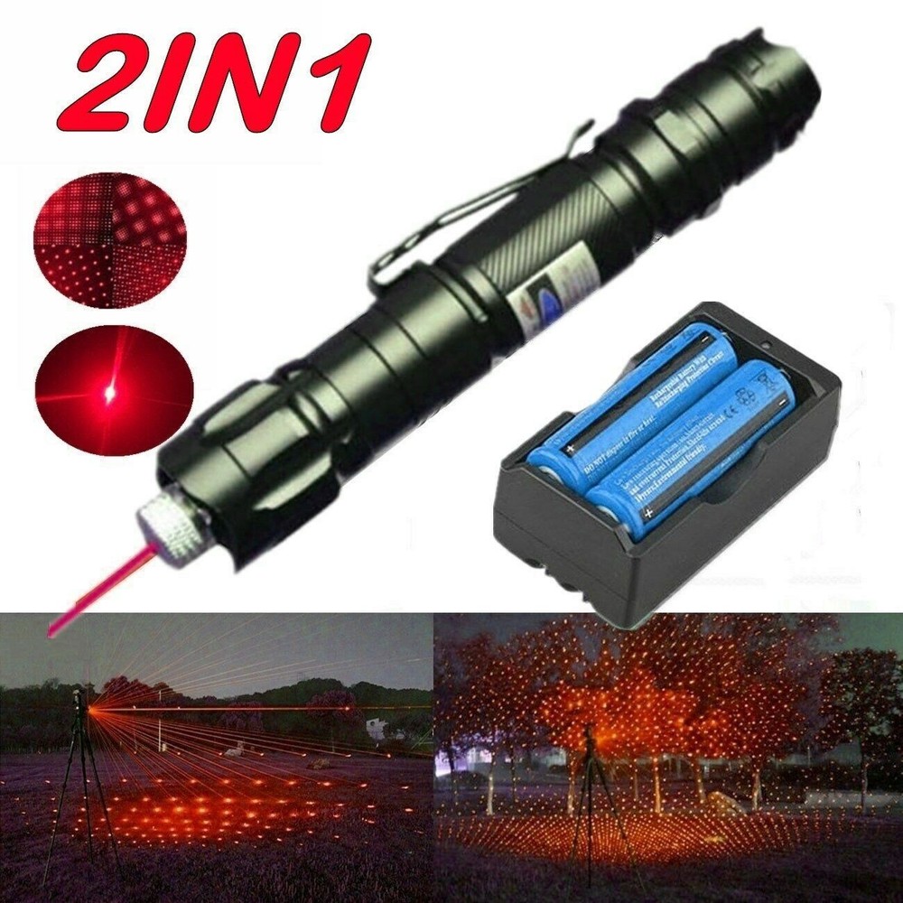 Red Laser Pointer Pen Lazer +2PCS Battery