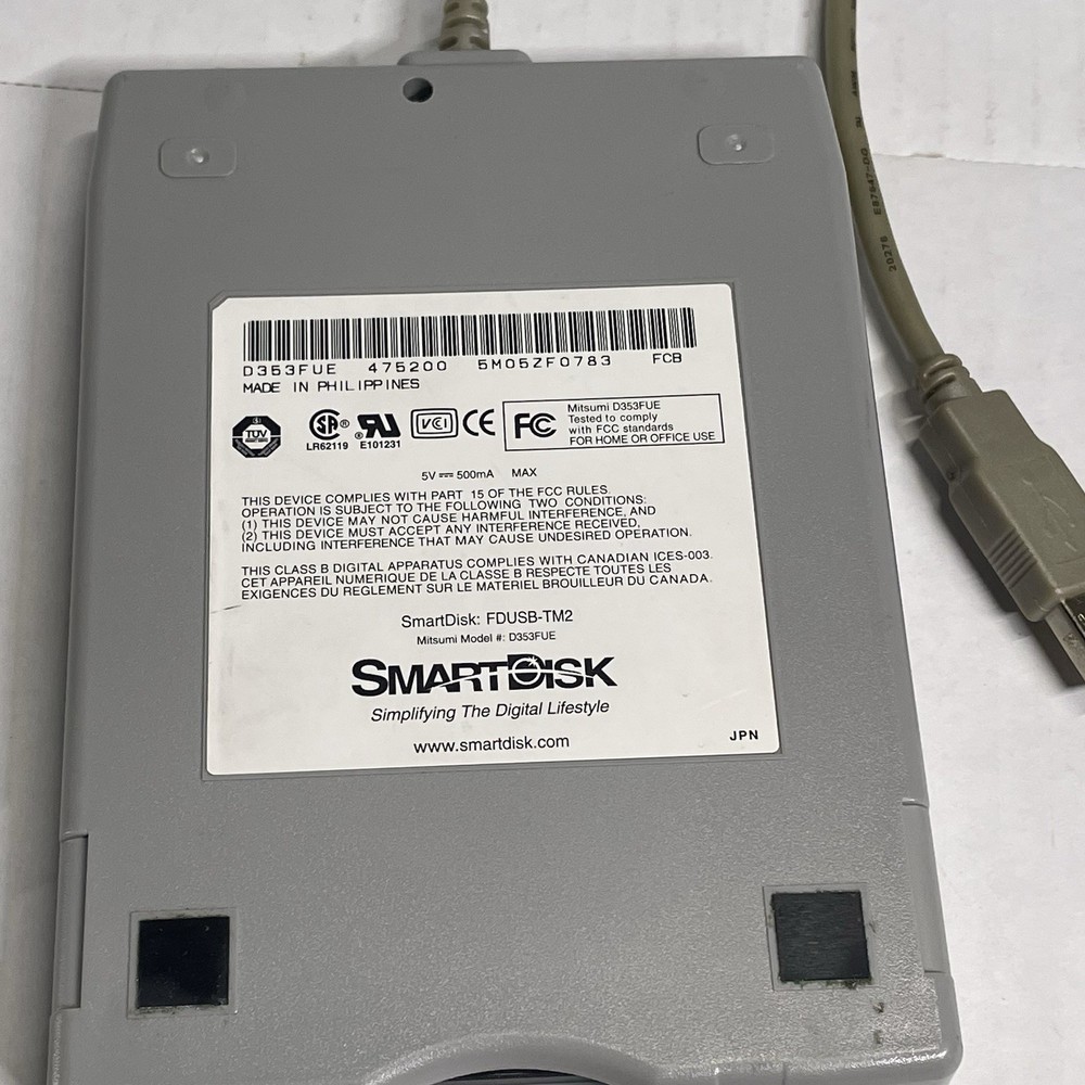 SmartDisk USB Floppy Drive *Used* FDUSB-TM2 Tested