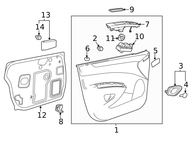 Genuine GM Driver Side Front Door Pull Handle Bracket 95919021