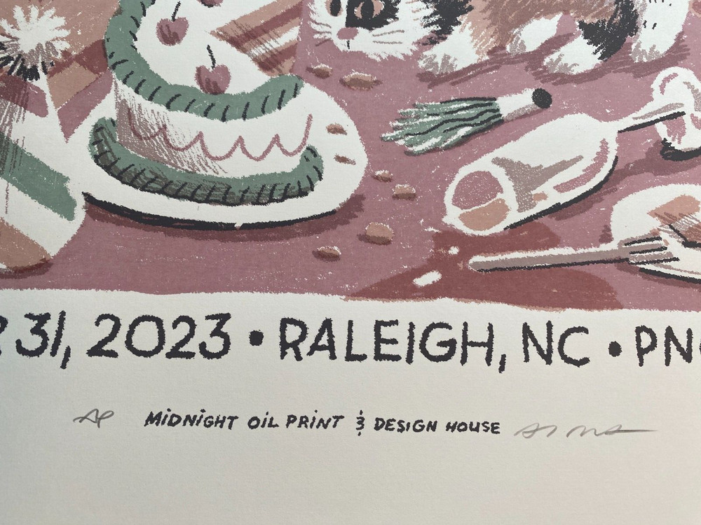 The Avett Brothers NEW YEARS EVE NYE RALEIGH NC 2023 AP VIP SHOW Poster SIGNED