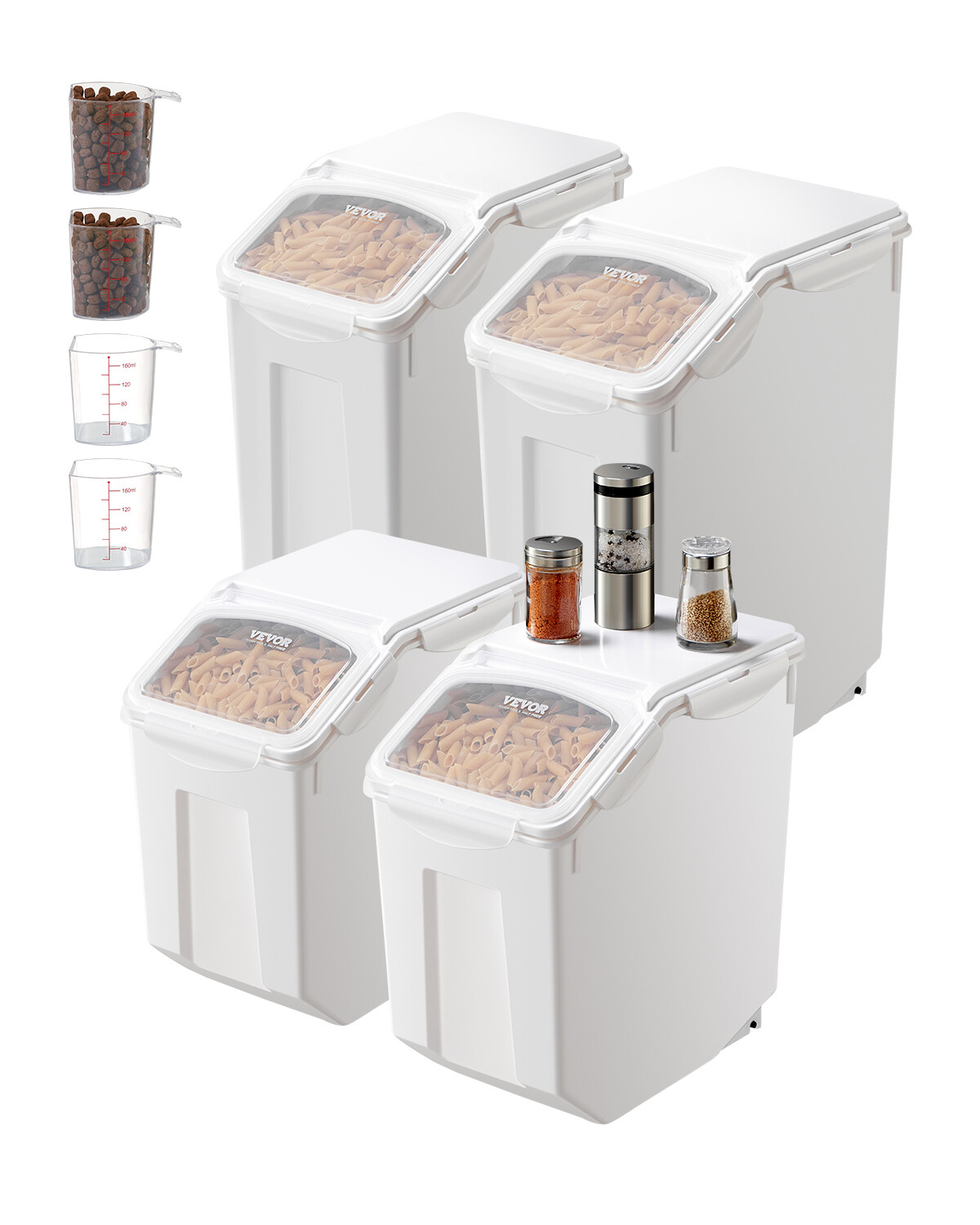 3.5Galx2 + 4.5Galx2 Ingredient Storage Container Airtight Kitchen Bin