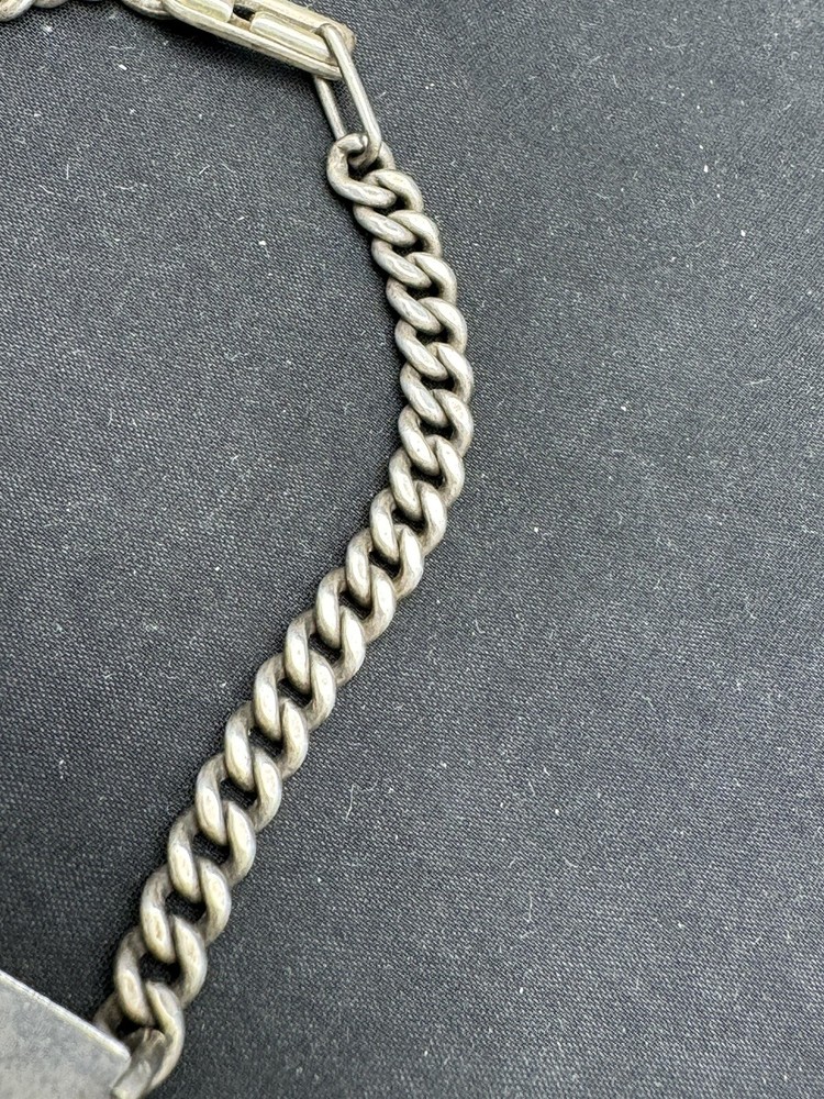 WWII STERLING SILVER ENAMEL ID BRACELET