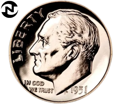 1951 Roosevelt Dime ~ Gem Proof ~ 90% Silver ~ 1 Coin